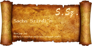 Sachs Szirén névjegykártya